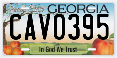 GA license plate CAV0395