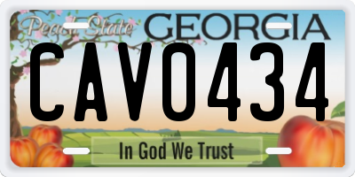 GA license plate CAV0434