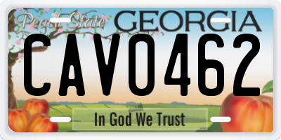 GA license plate CAV0462