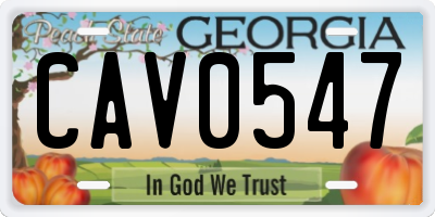 GA license plate CAV0547