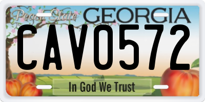 GA license plate CAV0572