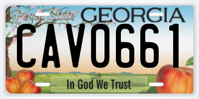 GA license plate CAV0661