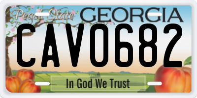 GA license plate CAV0682