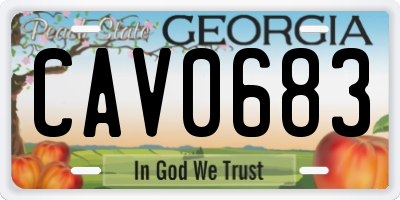 GA license plate CAV0683
