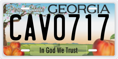 GA license plate CAV0717