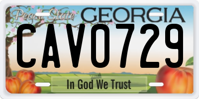 GA license plate CAV0729