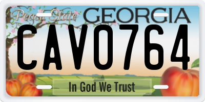 GA license plate CAV0764