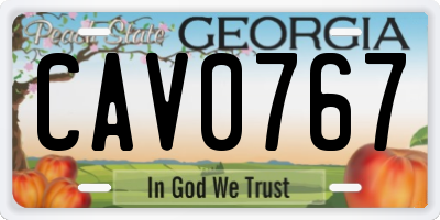 GA license plate CAV0767