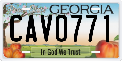 GA license plate CAV0771