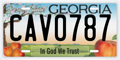 GA license plate CAV0787