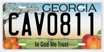 GA license plate CAV0811