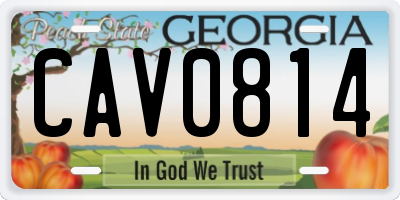 GA license plate CAV0814