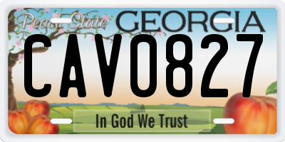 GA license plate CAV0827