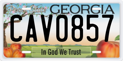 GA license plate CAV0857
