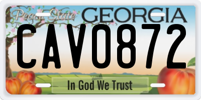 GA license plate CAV0872