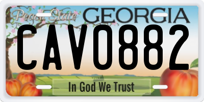 GA license plate CAV0882