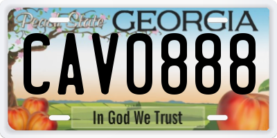 GA license plate CAV0888