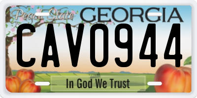 GA license plate CAV0944