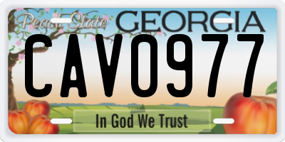 GA license plate CAV0977