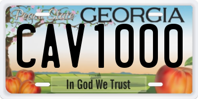 GA license plate CAV1000
