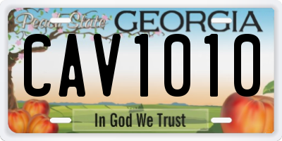 GA license plate CAV1010
