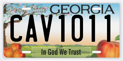 GA license plate CAV1011
