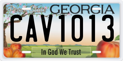 GA license plate CAV1013