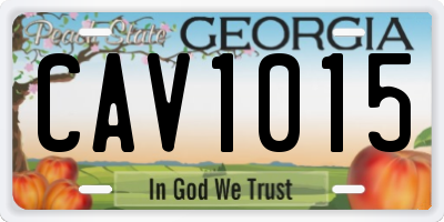 GA license plate CAV1015