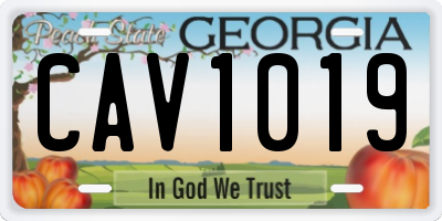 GA license plate CAV1019