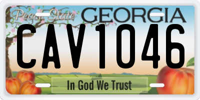GA license plate CAV1046