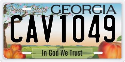 GA license plate CAV1049