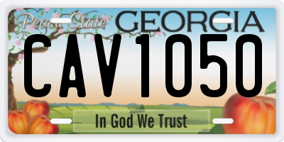 GA license plate CAV1050