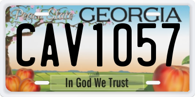 GA license plate CAV1057