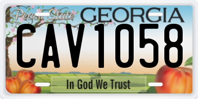 GA license plate CAV1058