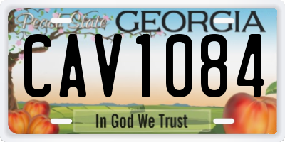 GA license plate CAV1084