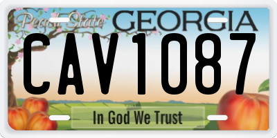 GA license plate CAV1087