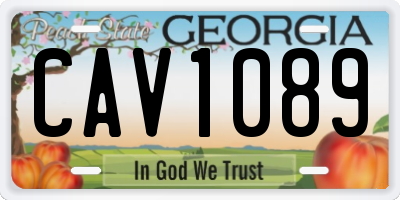 GA license plate CAV1089