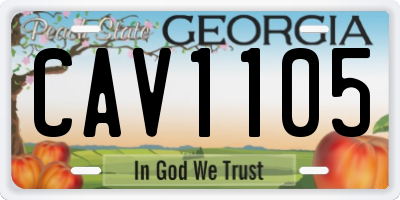 GA license plate CAV1105