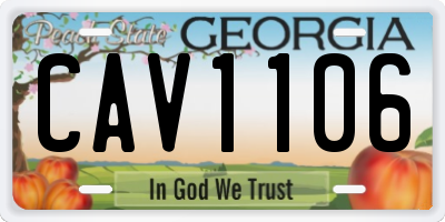 GA license plate CAV1106