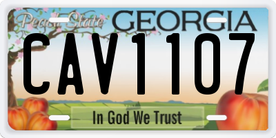 GA license plate CAV1107