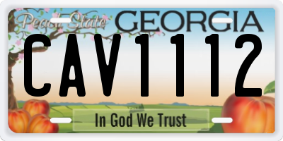 GA license plate CAV1112