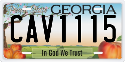 GA license plate CAV1115