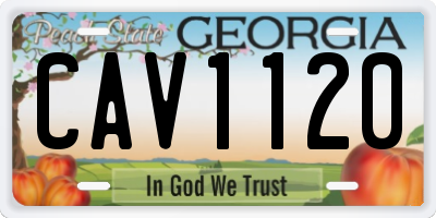 GA license plate CAV1120