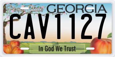 GA license plate CAV1127