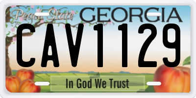 GA license plate CAV1129