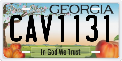 GA license plate CAV1131