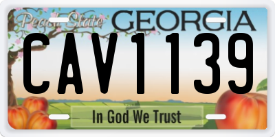 GA license plate CAV1139