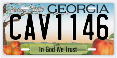 GA license plate CAV1146
