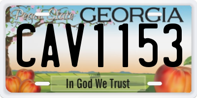 GA license plate CAV1153