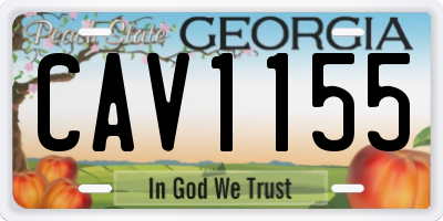GA license plate CAV1155